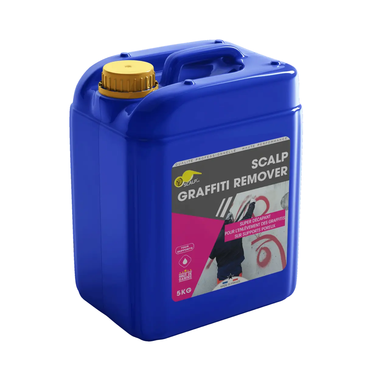 Eliminador profesional de graffitis SCALP GRAFFITI REMOVER: limpieza rápida y eficaz en muros, fachadas y superficies urbanas sin dañar el soporte.