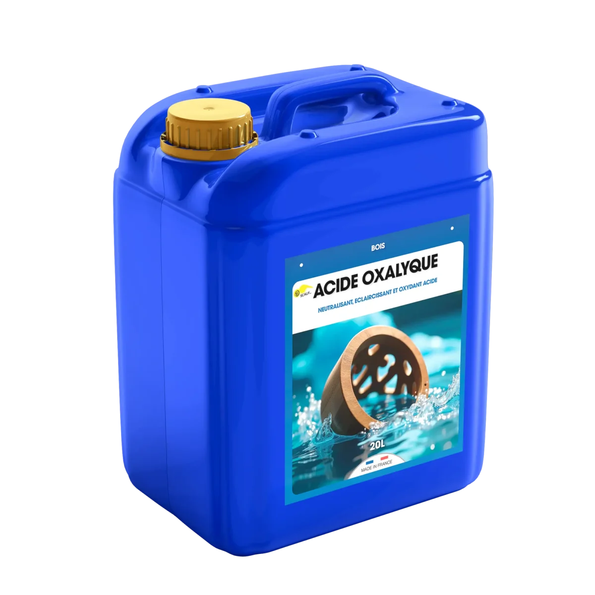 ACIDE OXALYQUE neutraliza, abrillanta y oxida la madera tras un decapado básico, garantizando superficies limpias y uniformes.