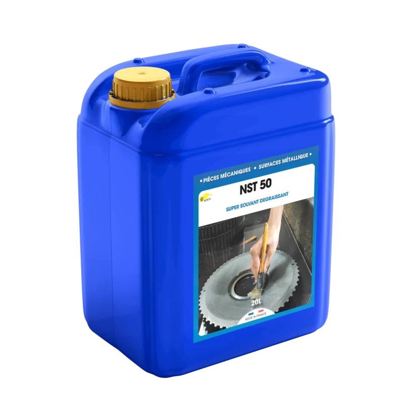 NST 50 es un limpiador y desengrasante industrial potente, ideal para eliminar aceites y grasas de piezas mecánicas y superficies metálicas.