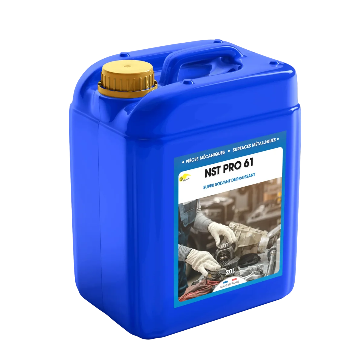 NST PRO 61 es un limpiador y desengrasante industrial para piezas mecánicas. Elimina aceites y grasas de motores, cojinetes y moldes de acero.