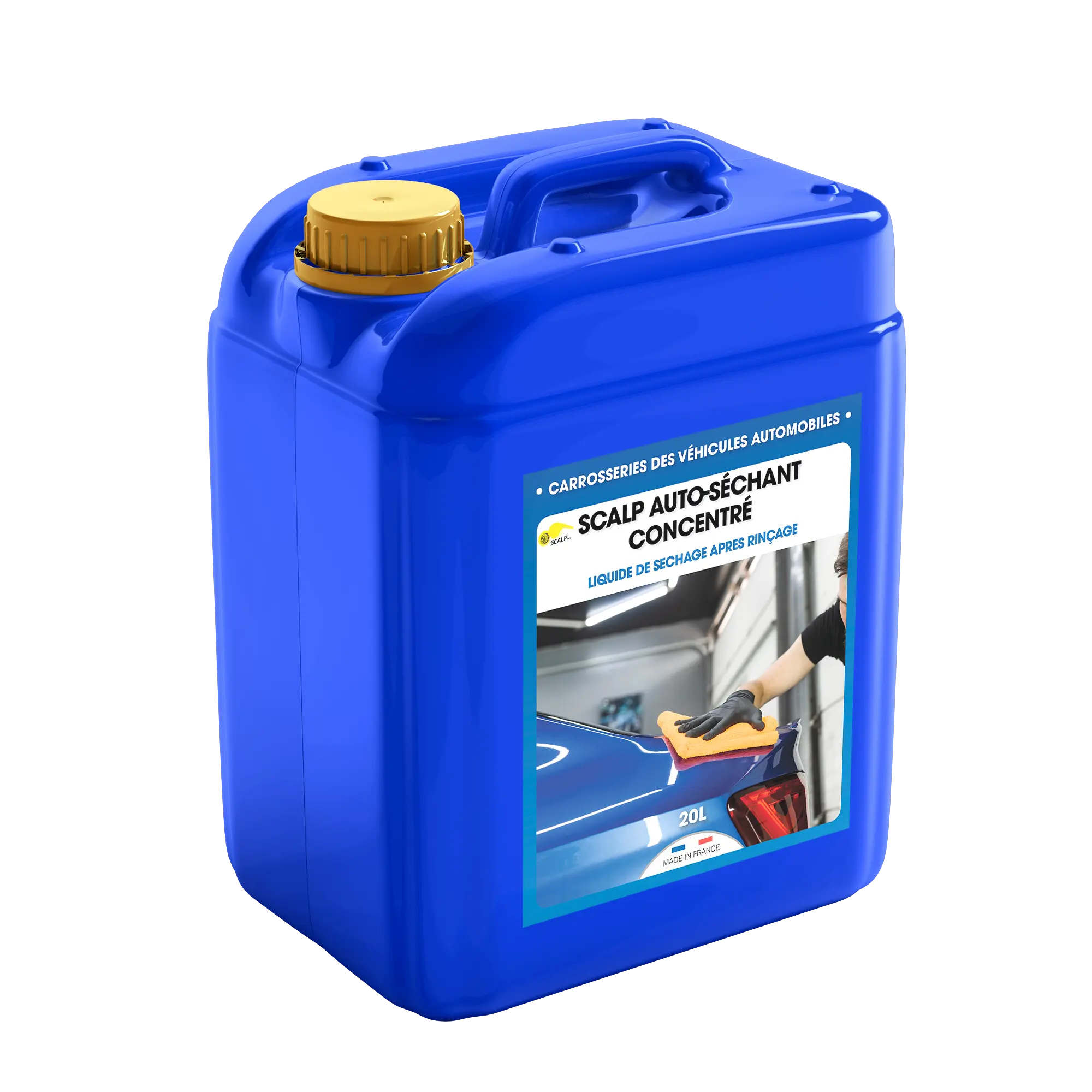 SCALP AUTO-SÉCHANT CONCENTRÉ Líquido secante concentrado para coches que acelera el secado y deja un brillo impecable. SCALP AUTO-DRYING CONCENTRATE evita rayas y residuos.