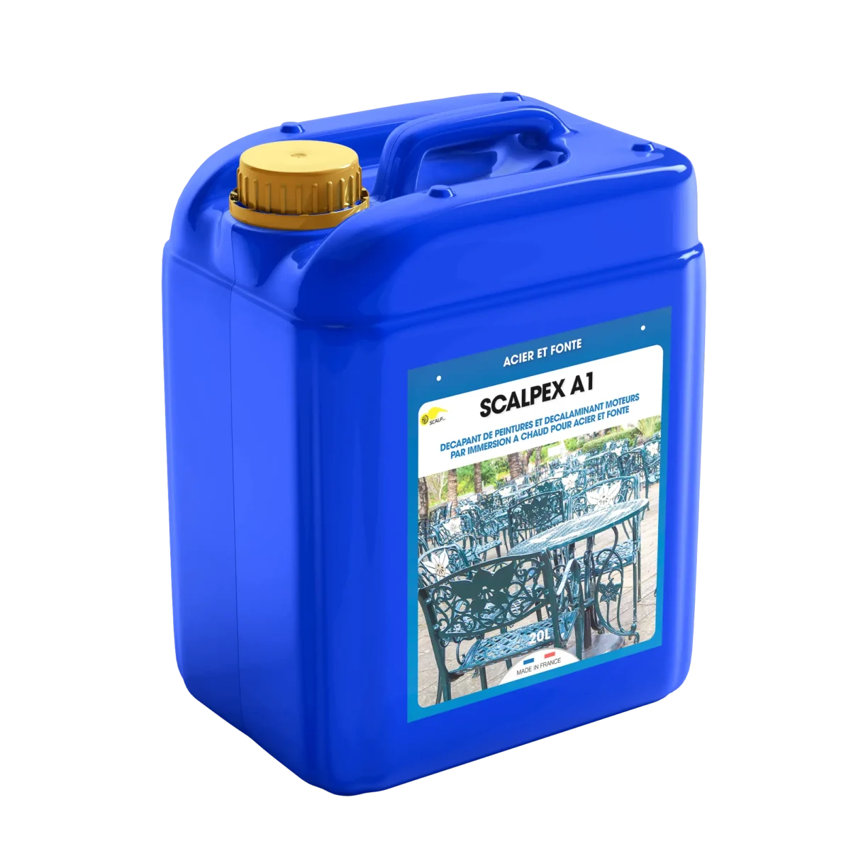 SCALPEX® A1 : decapante por inmersión, desincrustante metálico, limpiador industrial de acero, decapante para motores, baño caliente para metales férricos