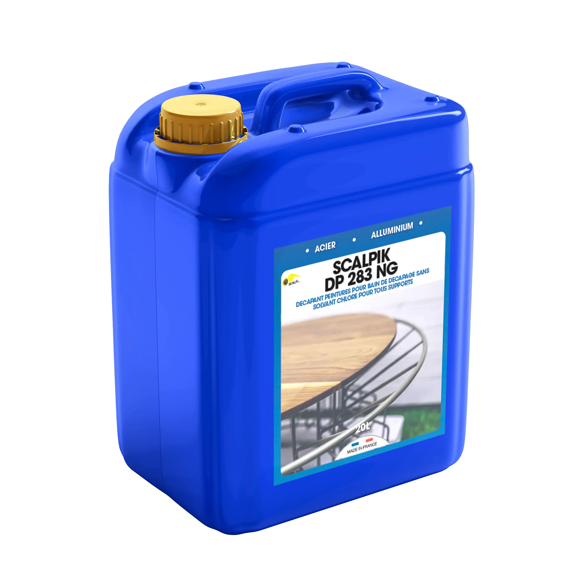 SCALPIK DP 283 NG SCALPIK® DP 283 NG es un decapante listo para usar, ideal para inmersión en baño caliente, elimina epoxi, poliéster, acrílicos y barnices sin dañar acero ni aluminio.