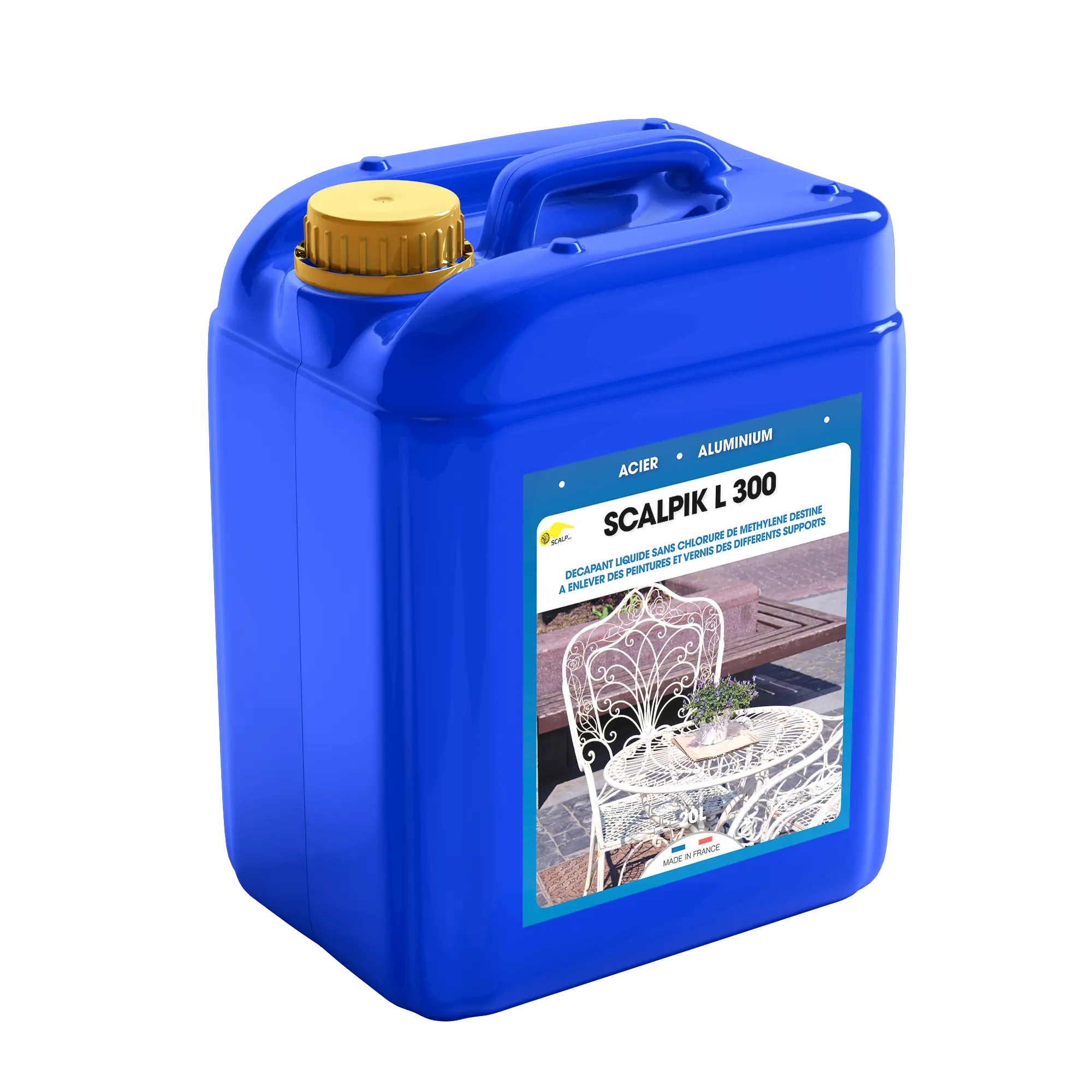 SCALPIK L 300 SCALPIK® L 300 es un decapante líquido sin cloruro de metileno, rápido y eficaz, ideal para todo tipo de pinturas industriales por inmersión.