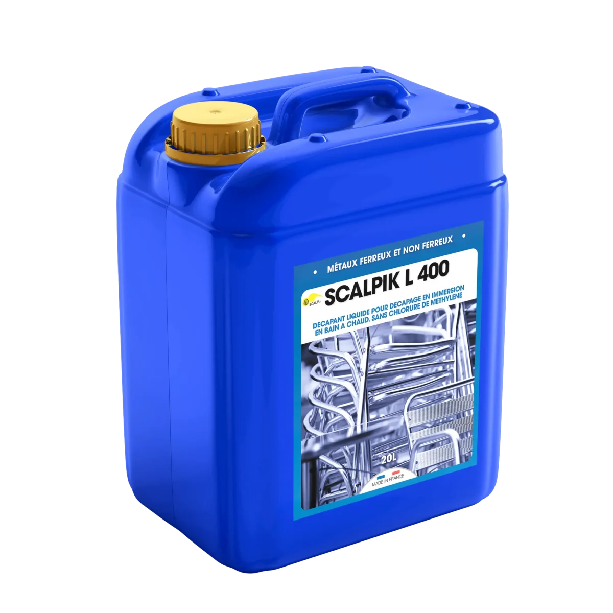 SCALPIK® L 400 es un decapante profesional para baño caliente que elimina de forma rápida y segura pinturas y barnices de metales y aluminio.
