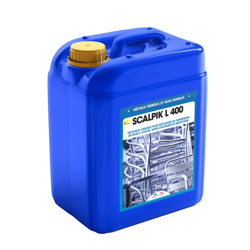 SCALPIK® L 400 es un decapante profesional para baño caliente que elimina de forma rápida y segura pinturas y barnices de metales y aluminio.