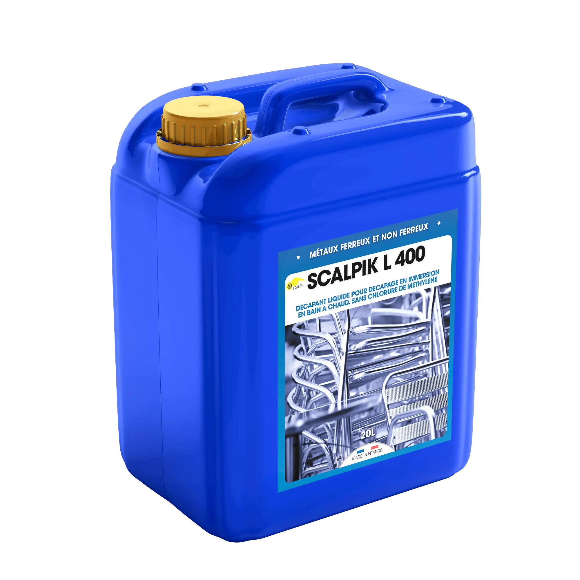 SCALPIK L 400 SCALPIK® L 400 es un decapante profesional para baño caliente que elimina de forma rápida y segura pinturas y barnices de metales y aluminio.