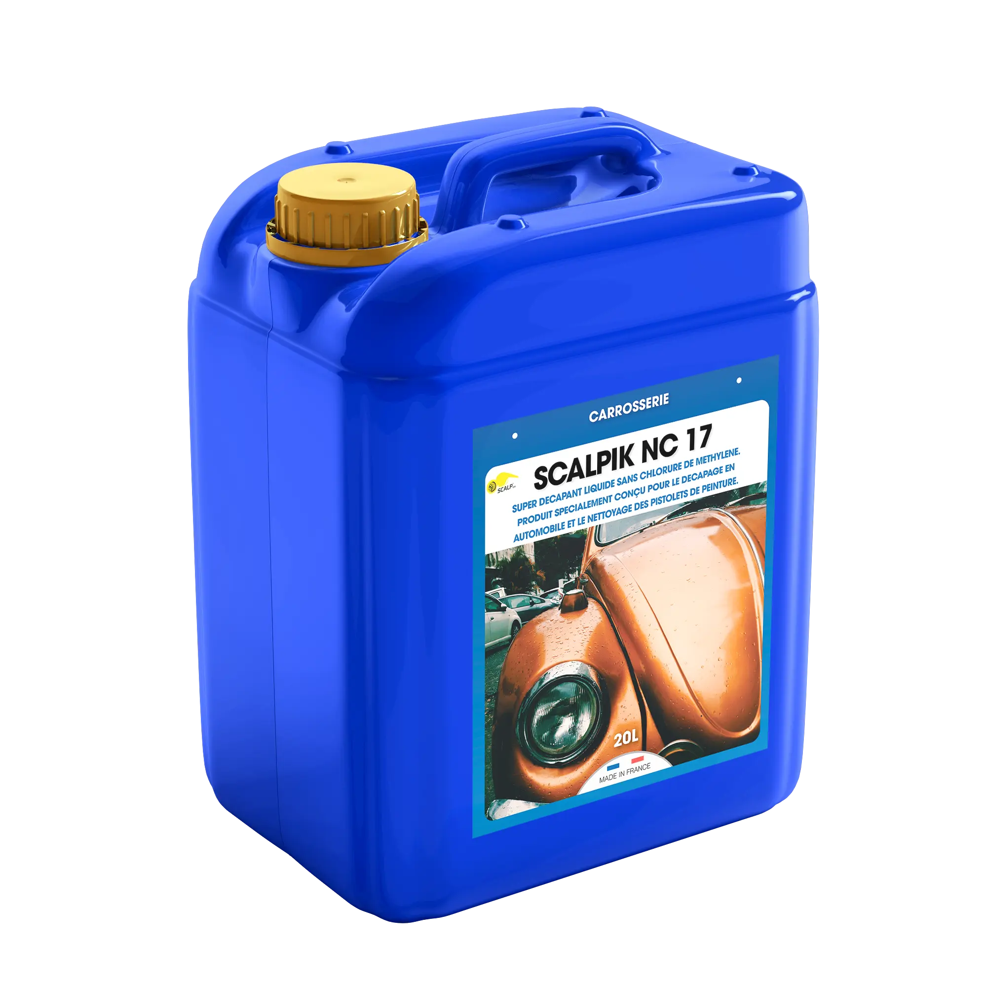 SCALPIK NC 17 SCALPIK NC 17 es un decapante líquido profesional que elimina pintura y barnices de carrocerías y limpia pistolas pulverizadoras eficazmente.