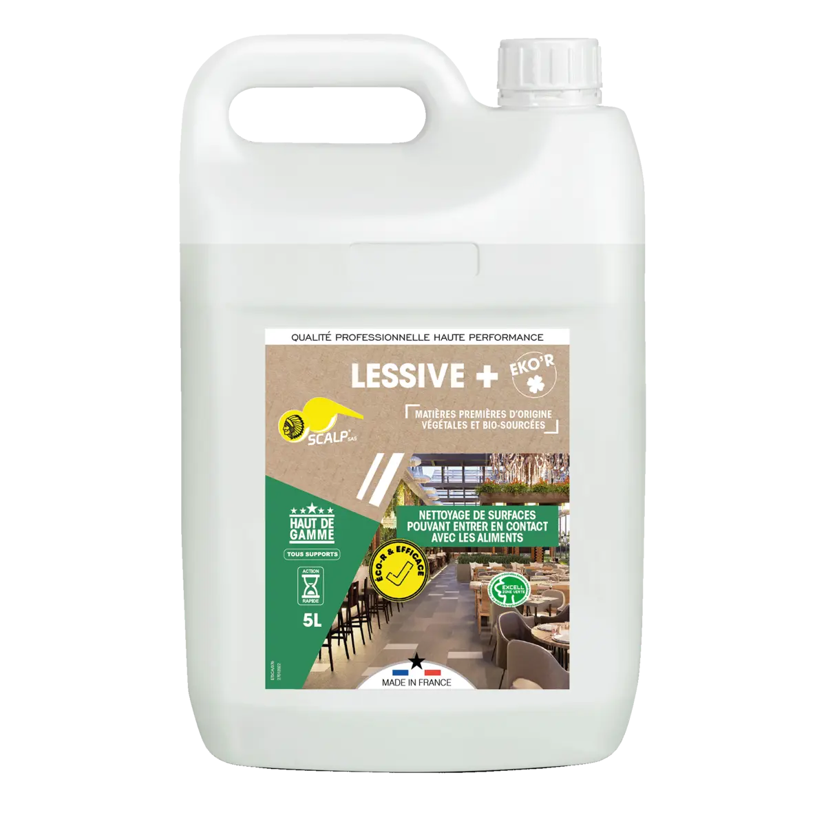 lessive + eko'r LESSIVE+ EKO’R limpia y desengrasa superficies alimentarias de forma rápida, segura y biodegradable. Ideal para cocinas y colectividades.