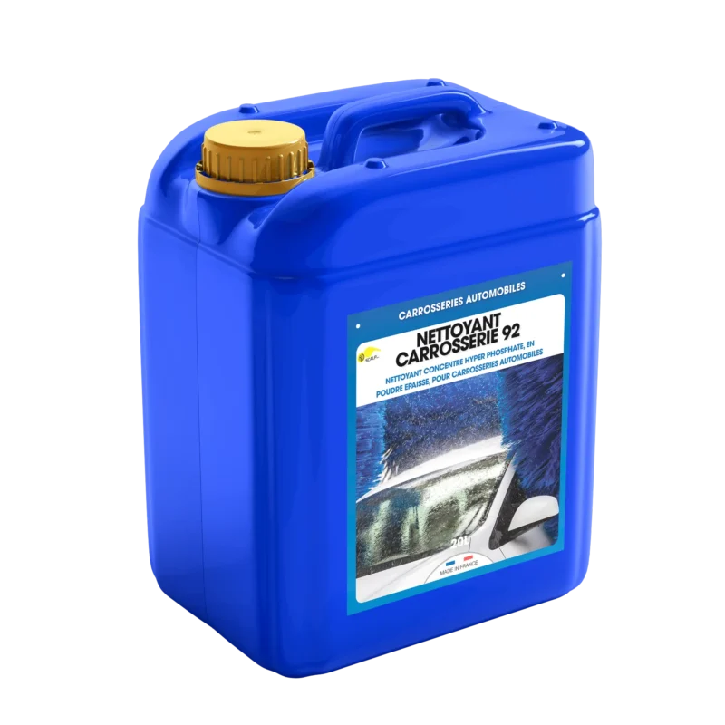 NETTOYANT CARROSSERIE 92 es un champú profesional para carrocerías que limpia y desengrasa coches y motos, eliminando grasa, suciedad e insectos.