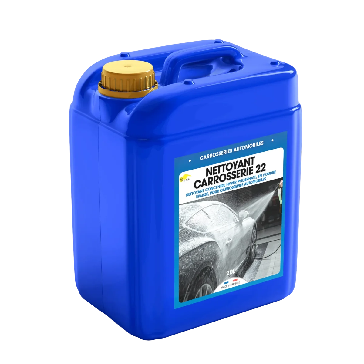 NETTOYANT CARROSSERIE 22 es un limpiador y desengrasante de carrocerías profesional que elimina suciedad y grasa, dejando vehículos brillantes y protegidos.