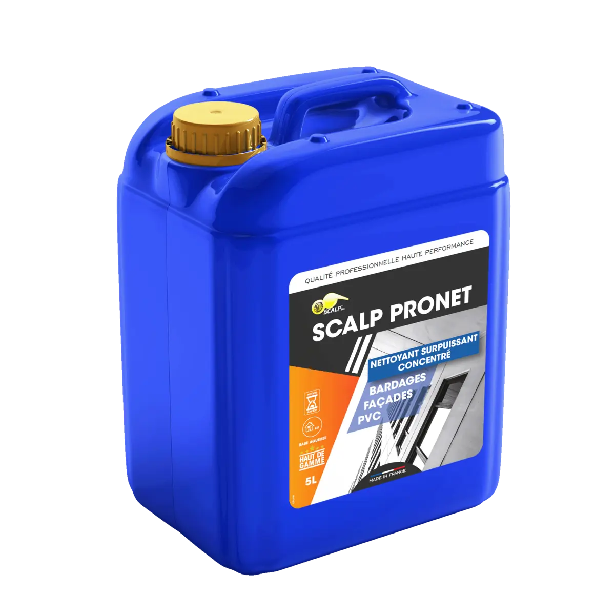 pronet SCALP PRONET limpia y desengrasa fachadas, suelos y pavimentos con eficacia. Ideal para preparar superficies antes de pintar, concentrado y fácil de usar.