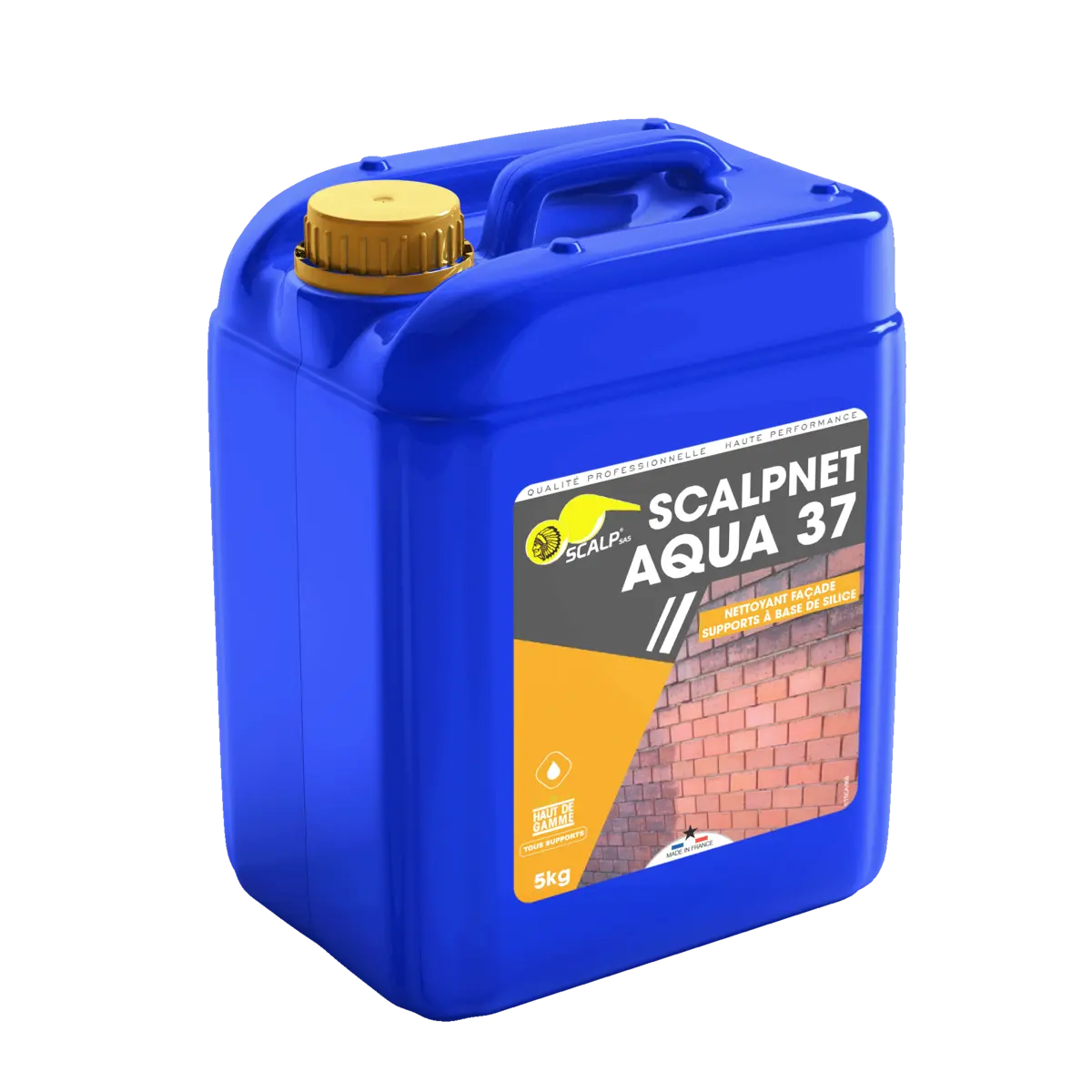 SCALPNET® AQUA 37 limpia fachadas de ladrillo y superficies minerales, eliminando suciedad negra y permitiendo aplicación con dron de forma segura y eficaz.