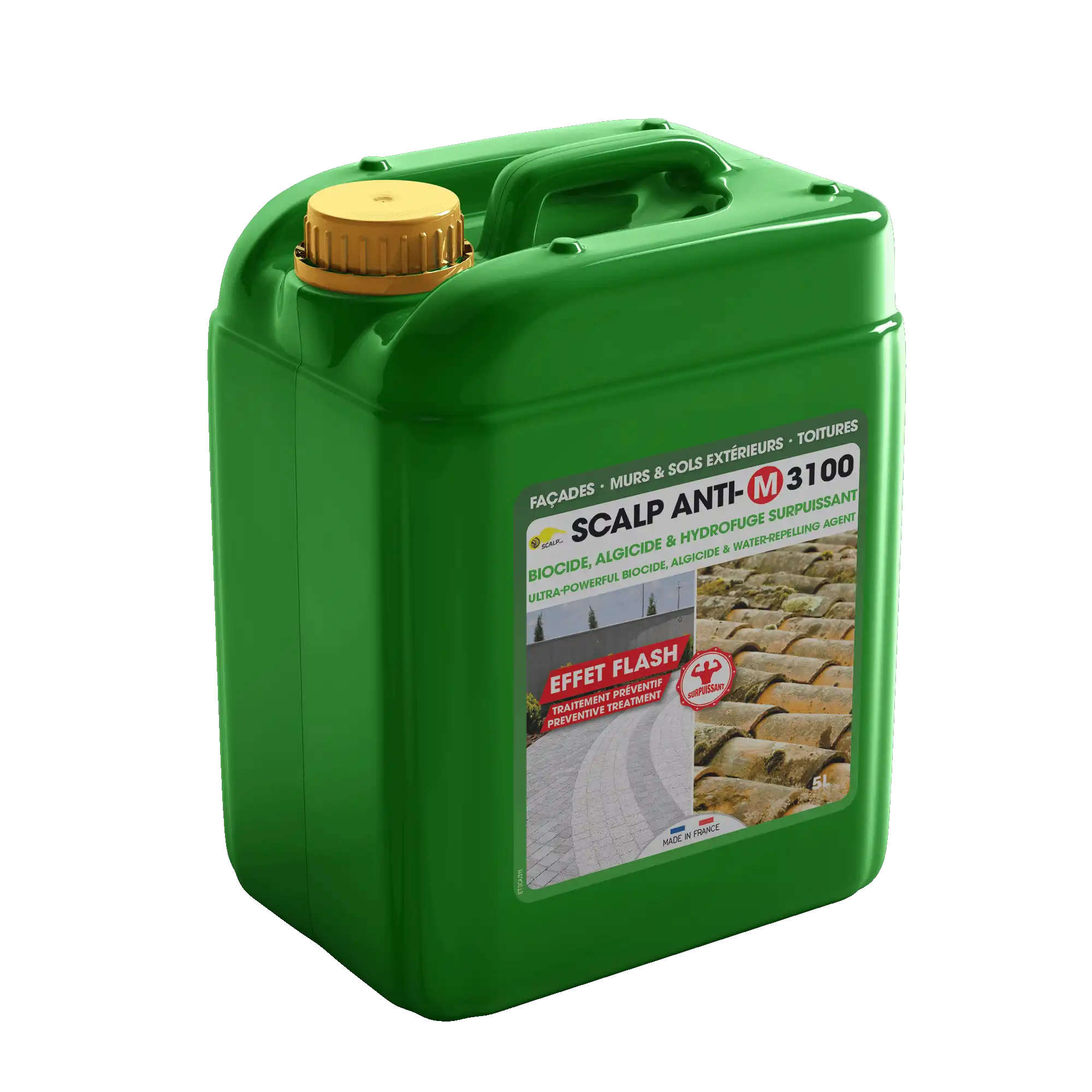 anti-m 3100 Protección rápida y duradera contra algas, líquenes y humedad con SCALP ANTI-M 3100, tratamiento biocida e hidrófugo para todas las superficies exteriores.