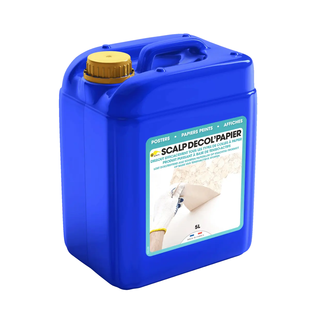 SCALP DECOL’PAPIER es un disolvente para papel pintado ultra eficaz. Disuelve adhesivos, fácil de usar, rápido, pulverizable y sin COV.