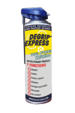 DEGRIP’EXPRESS, desengrasante natural multiusos, limpia, lubrica y protege contra la humedad y la oxidación. Compatible con todos los materiales.