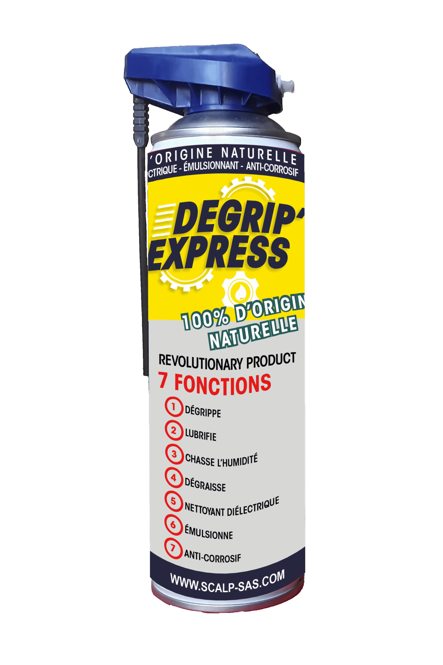 degrip'express_new DEGRIP’EXPRESS, desengrasante natural multiusos, limpia, lubrica y protege contra la humedad y la oxidación. Compatible con todos los materiales.