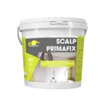 SCALP PRIMAFIX es una imprimación multiusos que refuerza, endurece y prepara sustratos para pintura, revocos o adhesivos, asegurando durabilidad y adhesión.