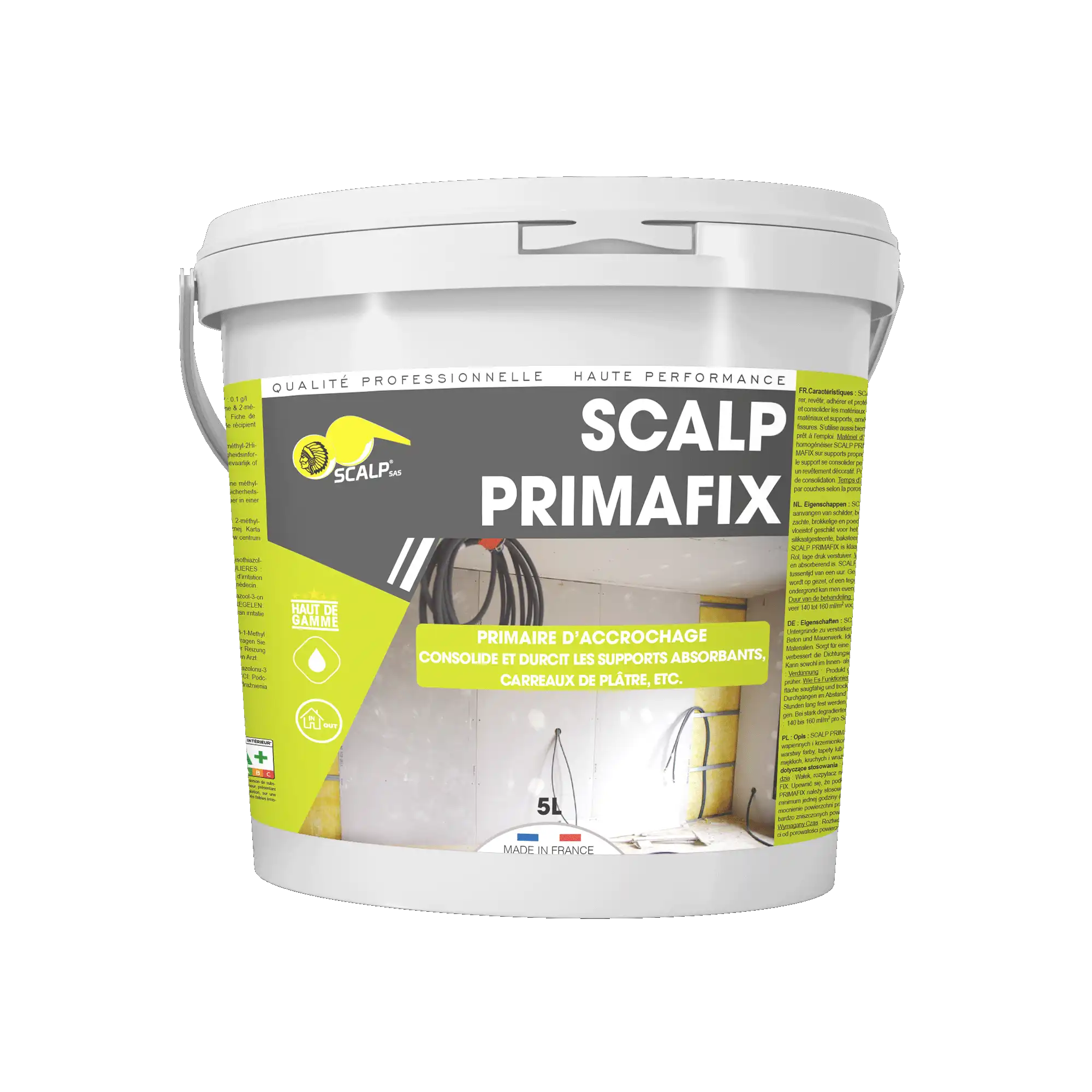 primafix SCALP PRIMAFIX es una imprimación multiusos que refuerza, endurece y prepara sustratos para pintura, revocos o adhesivos, asegurando durabilidad y adhesión.