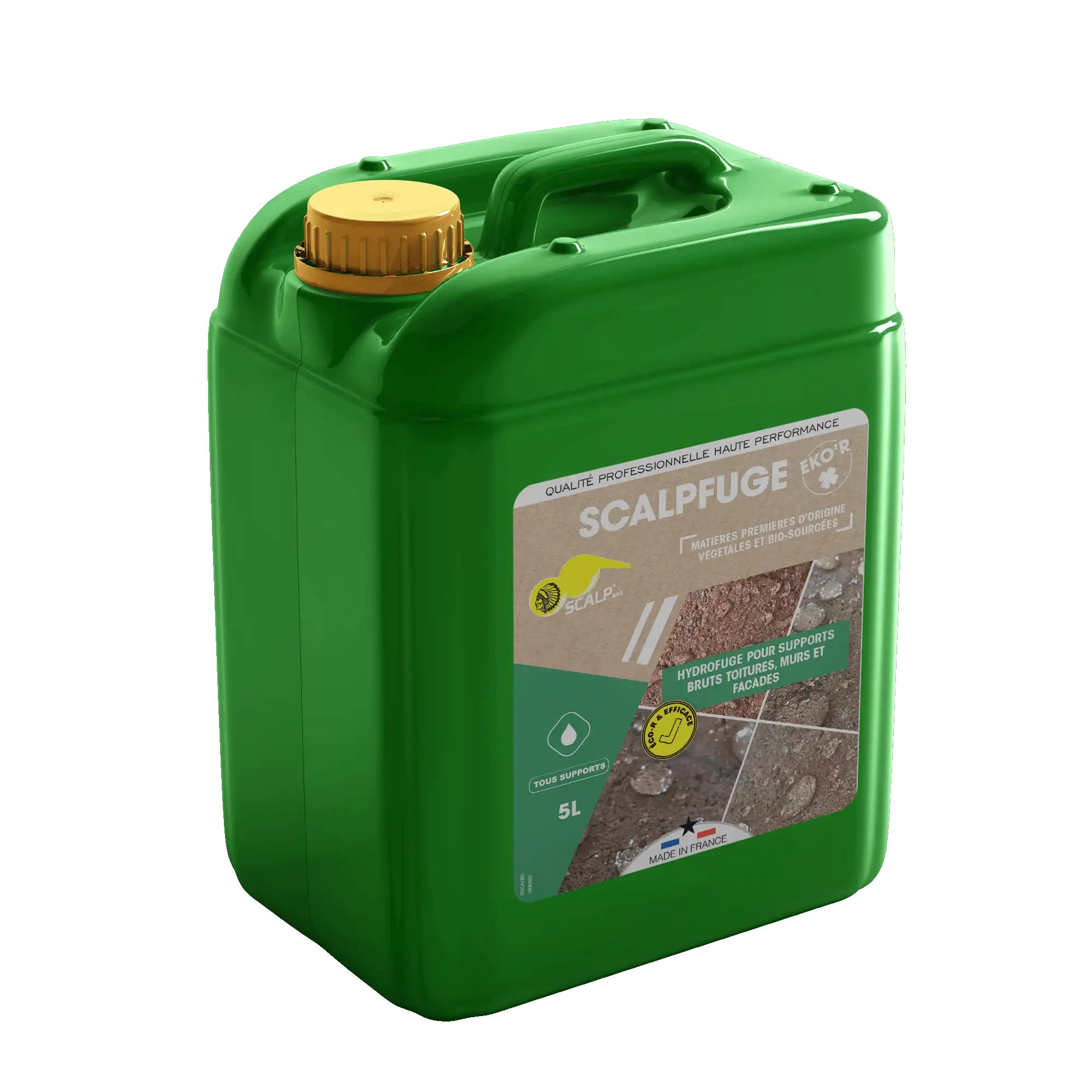 scalpfuge eko'r SCALPFUGE EKO’R protege fachadas, paredes y tejados frente al agua y heladas. Hidrofugante vegetal natural, eficaz y ecológico.
