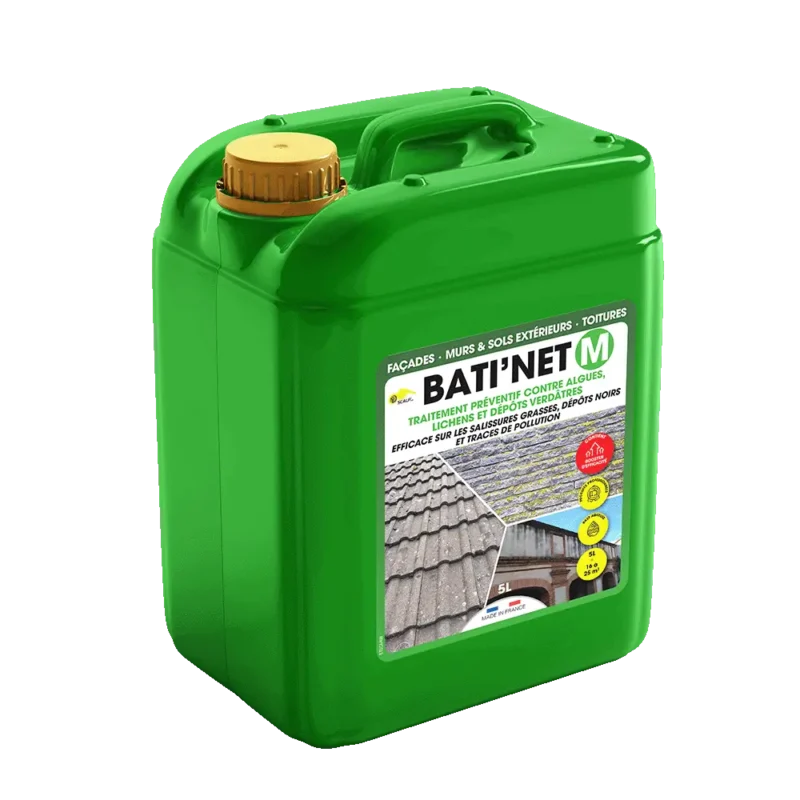 BATI’NET M protege y limpia superficies exteriores de algas, líquenes y suciedad. Acción rápida, residual y sin aclarado.