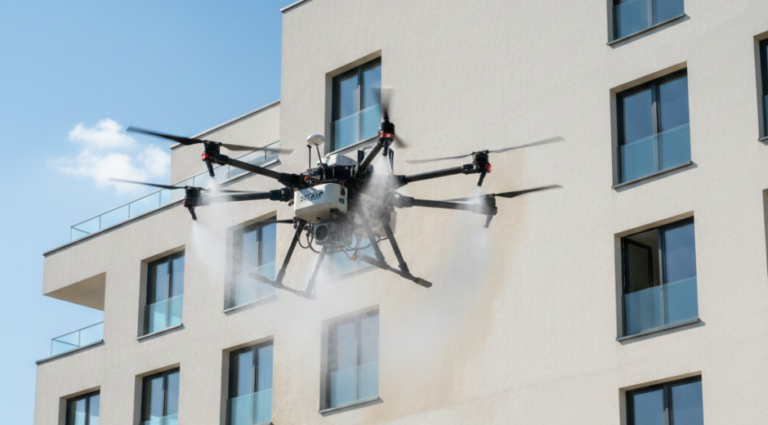 La aplicación de productos técnicos mediante dron