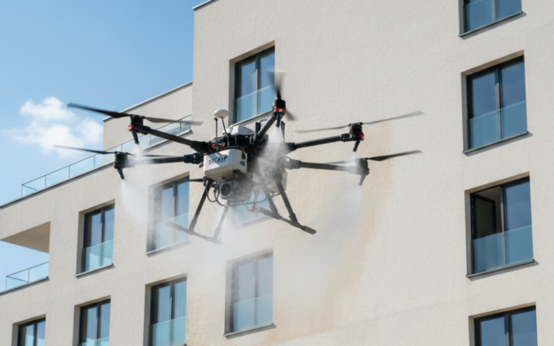 La aplicación de productos técnicos mediante dron